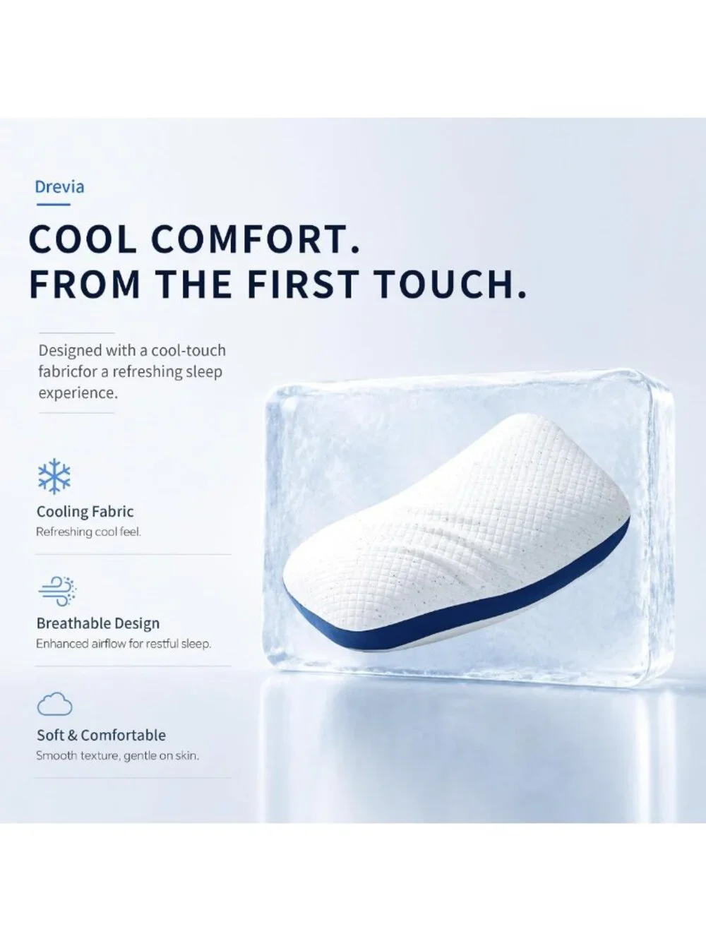 Cooling Queen Size Memory Foam Pillows Set of 2 - Shredded Comfort & Support